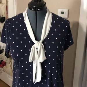 Pussybow Necktie Vintage Retro Style Polkadot Tee